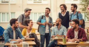 Captions for Meeting School, College & Childhood Friends