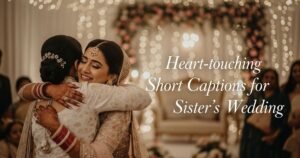 Heart-touching Short Captions for Sister's Wedding