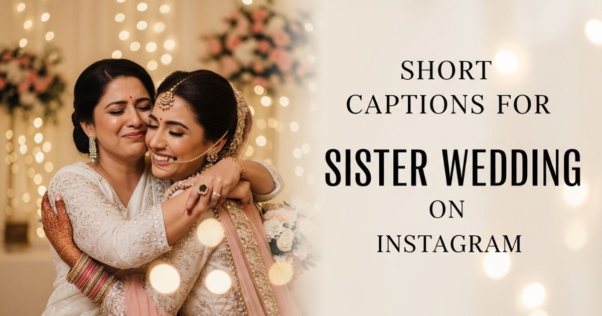 Short Captions for Sister Wedding on Instagram