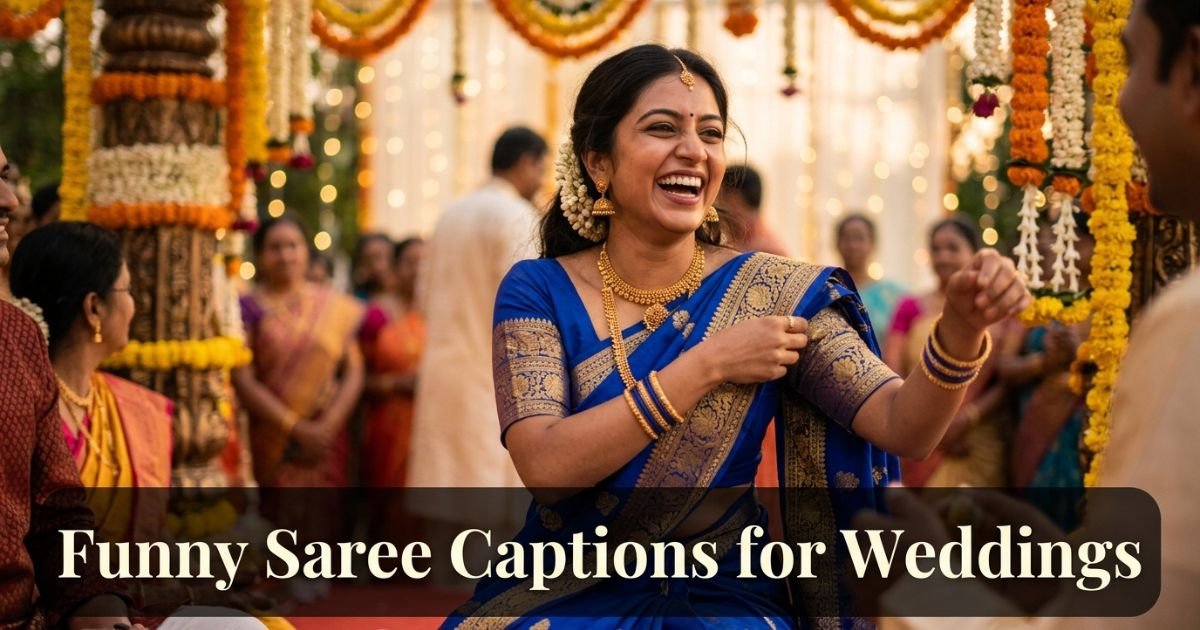 Funny Saree Captions for Weddings