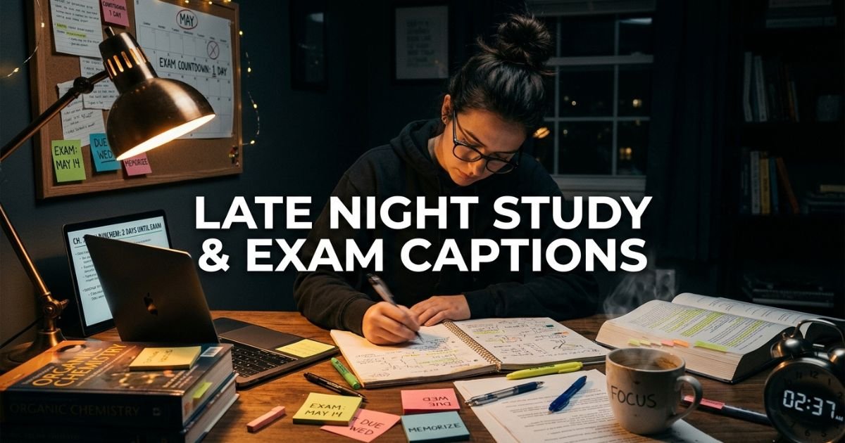 Late Night Study & Exam Captions
