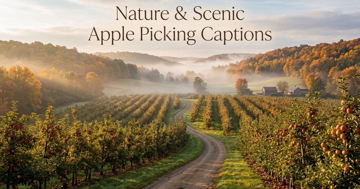 Nature & Scenic Apple Picking Captions