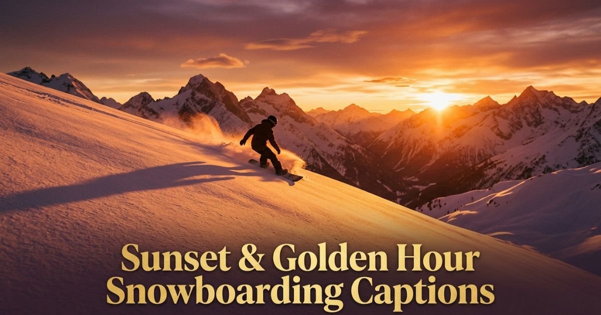 Sunset & Golden Hour Snowboarding Captions
