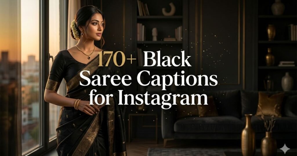 170+ Black Saree Captions for Instagram | Hindi English