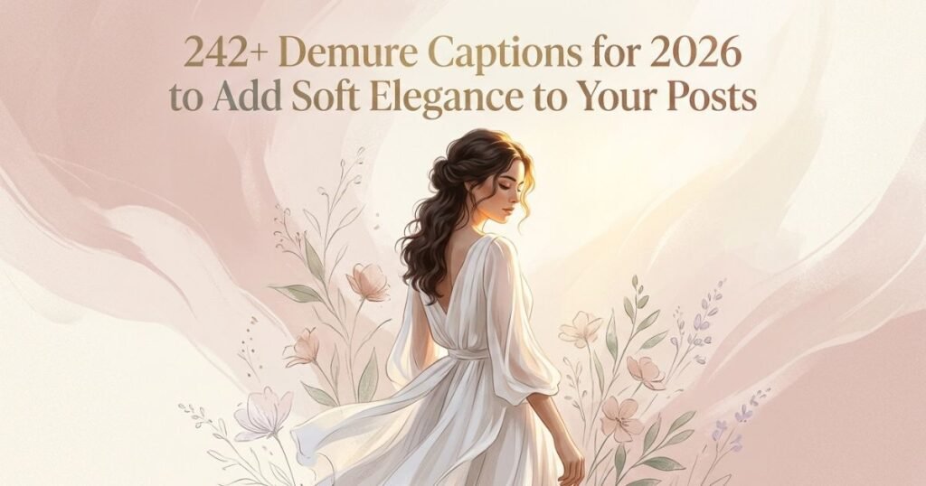 242+ Demure Captions for 2026 to Add Soft Elegance to Your Posts