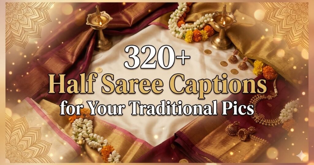 320+ Half Saree Captions for Your Traditional Pics