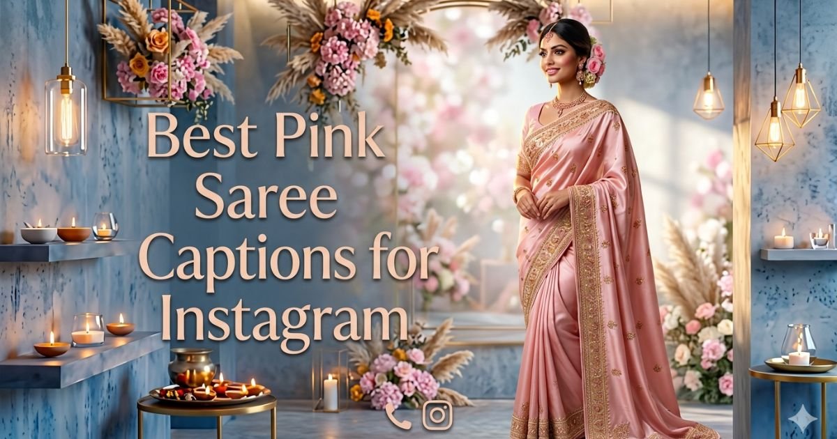 Best Pink Saree Captions for Instagram