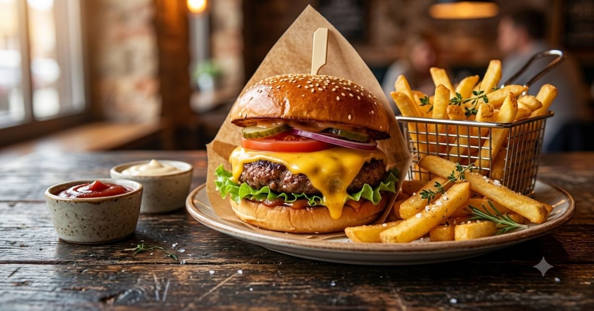 Burger and Fries Captions