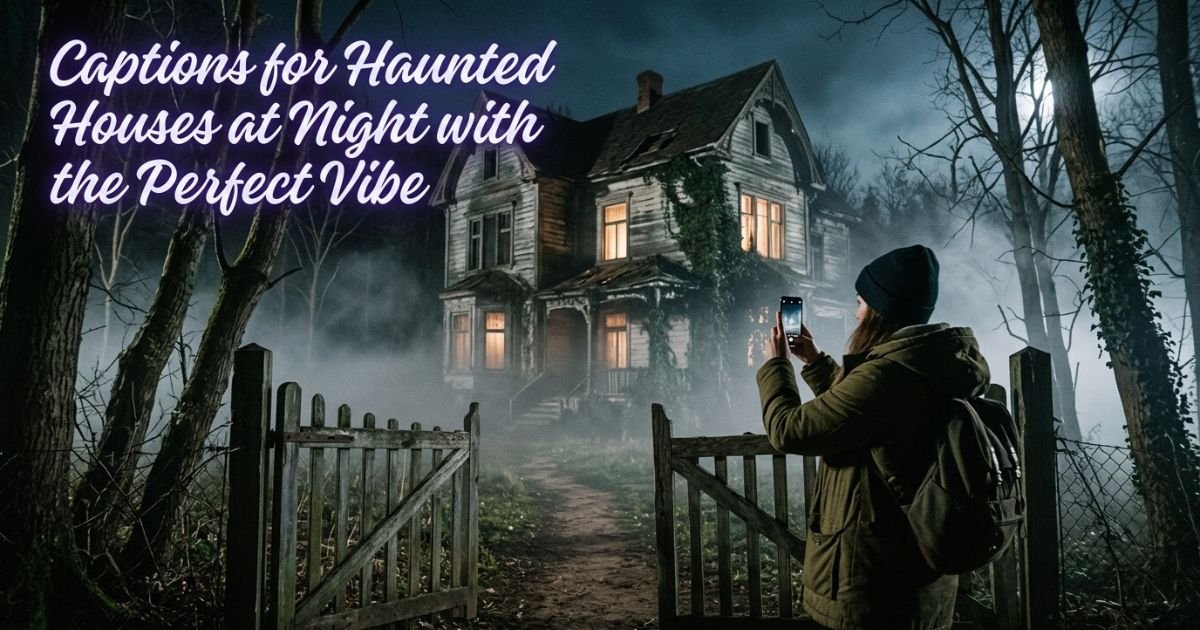 Captions for Haunted Houses at Night with the Perfect Vibe