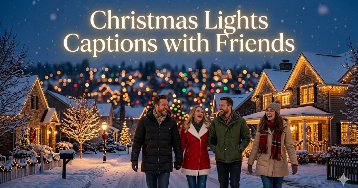 Christmas Lights Captions with Friends