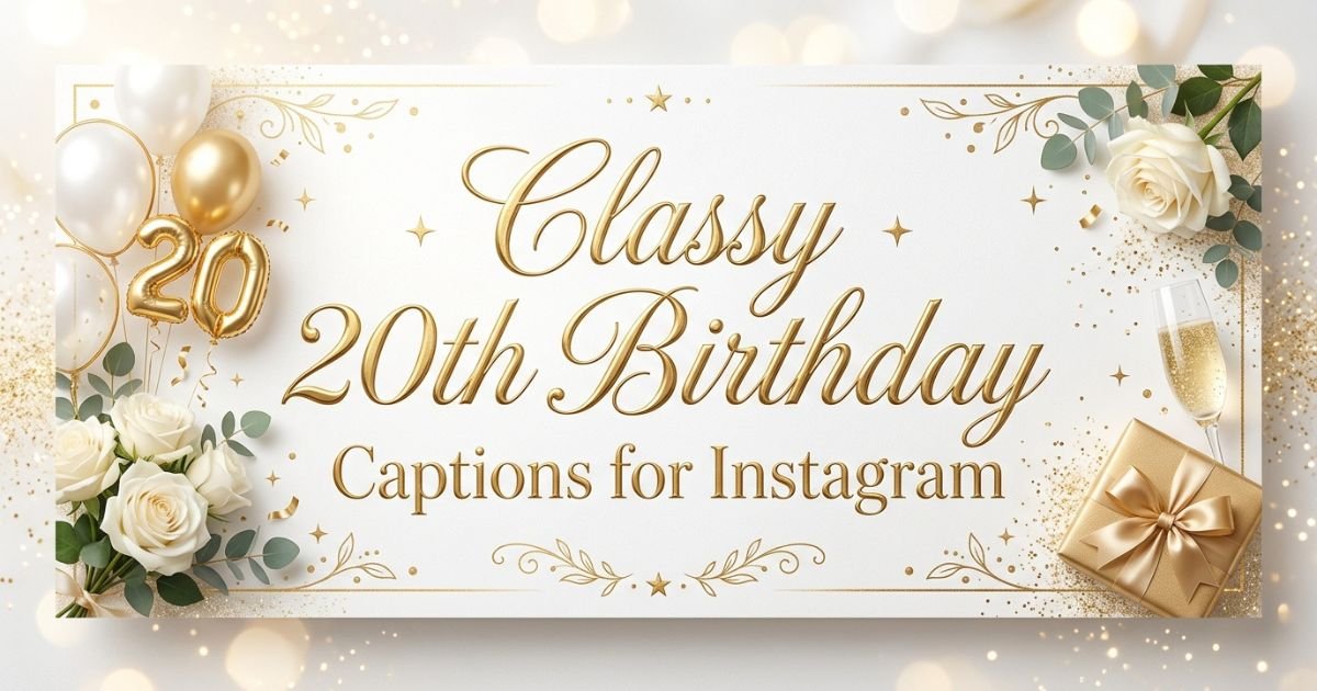 Classy 20th Birthday Captions for Instagram