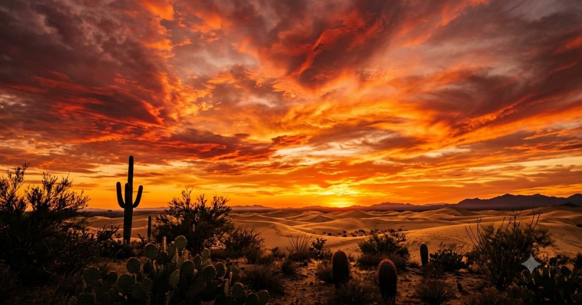 Desert Sunset Captions