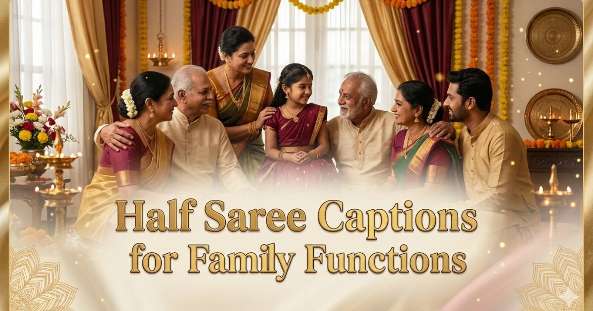 Half Saree Captions for Family Functions