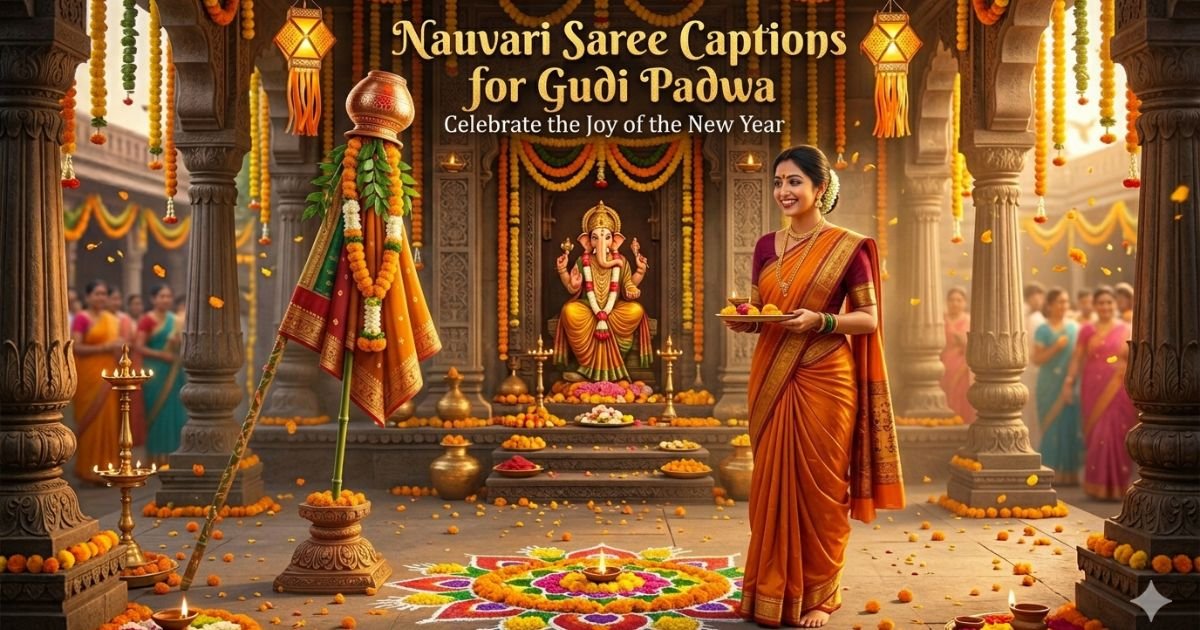 Nauvari Saree Captions for Gudi Padwa