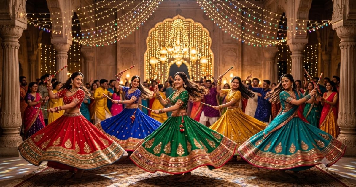 Navratri and Garba Lehenga Captions