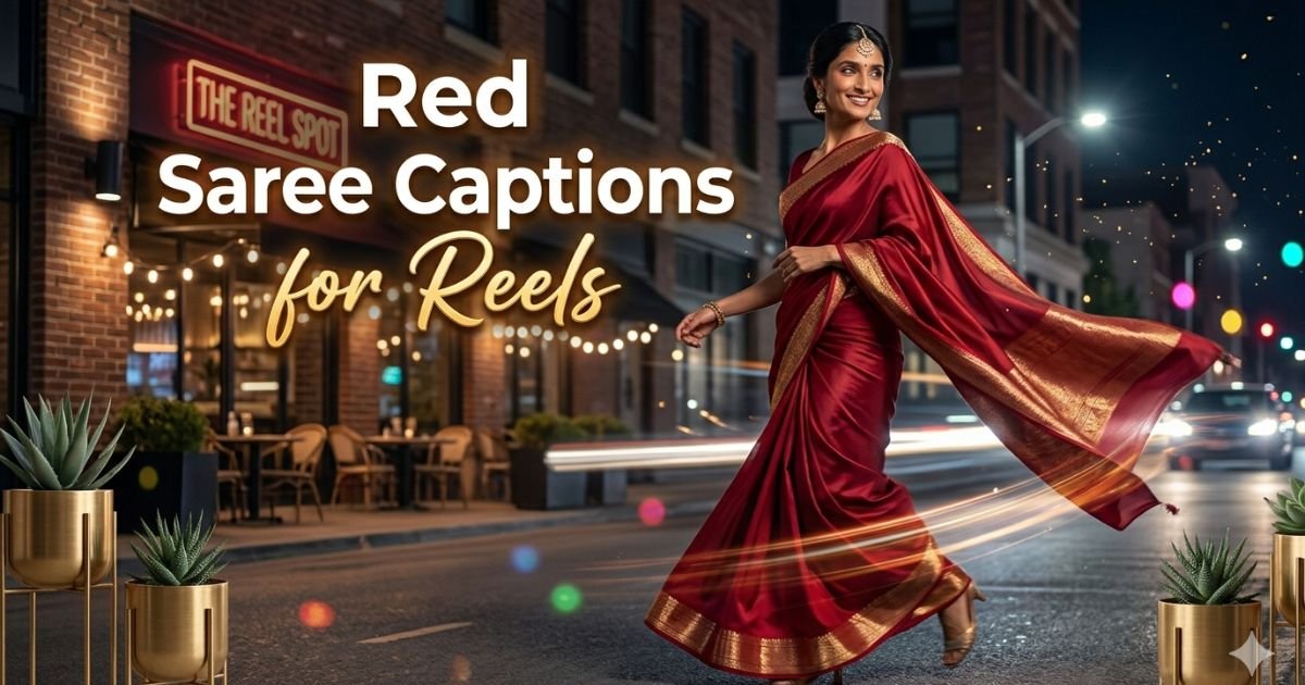 Red Saree Captions for Reels