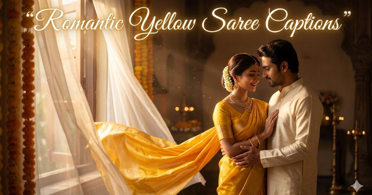 Romantic Yellow Saree Captions
