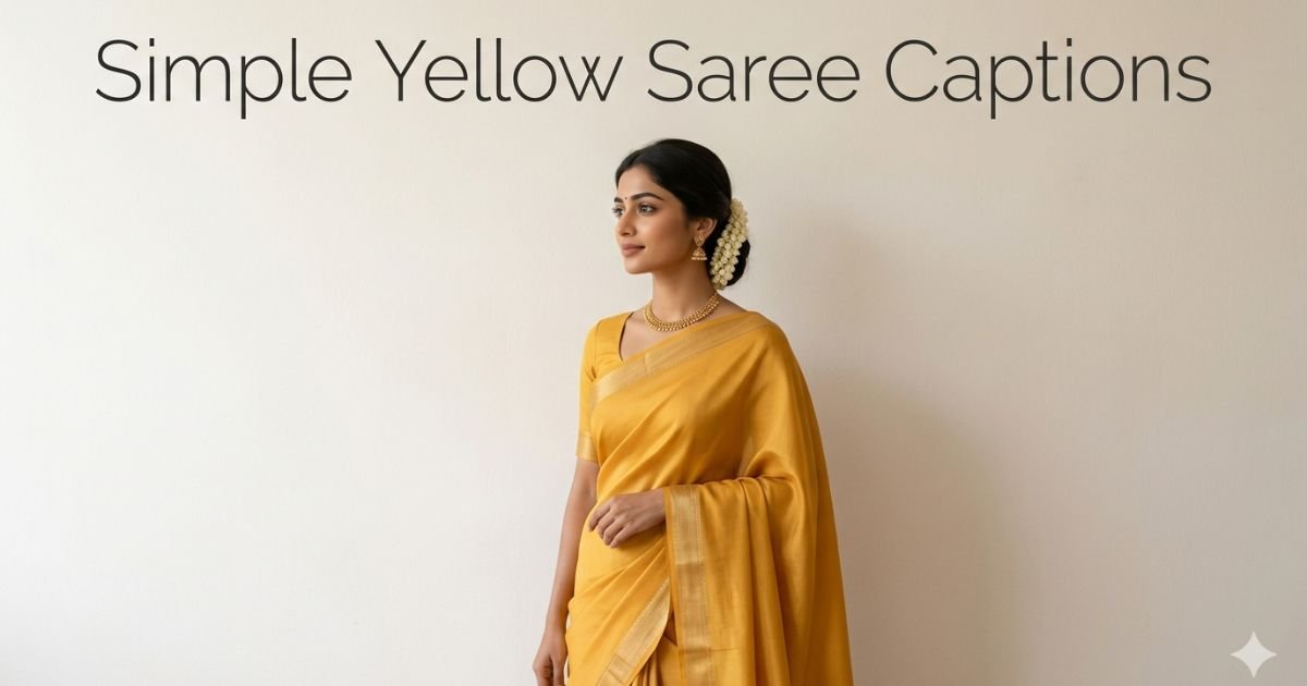 Simple Yellow Saree Captions