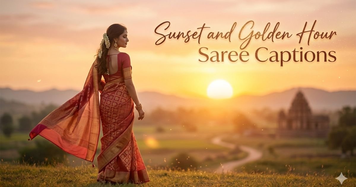 Sunset and Golden Hour Saree Captions
