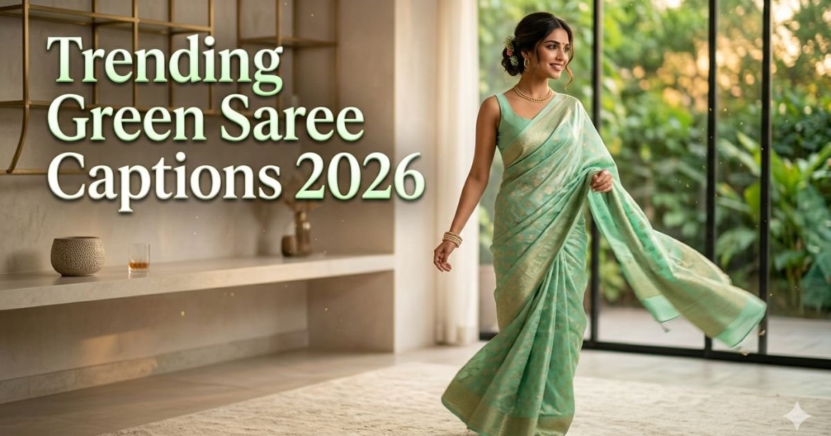 Trending Green Saree Captions 2026