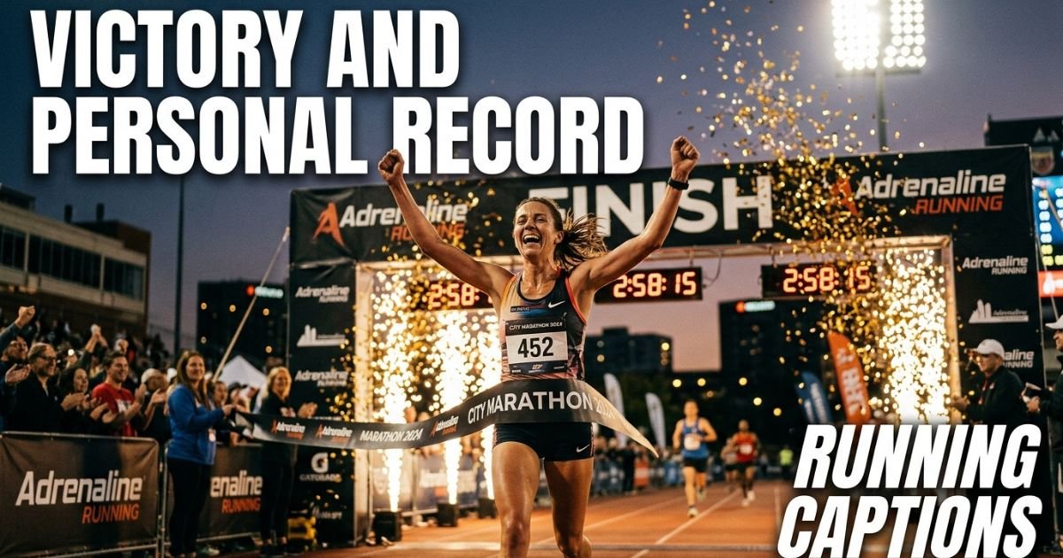 Victory and Personal Record Running Captions