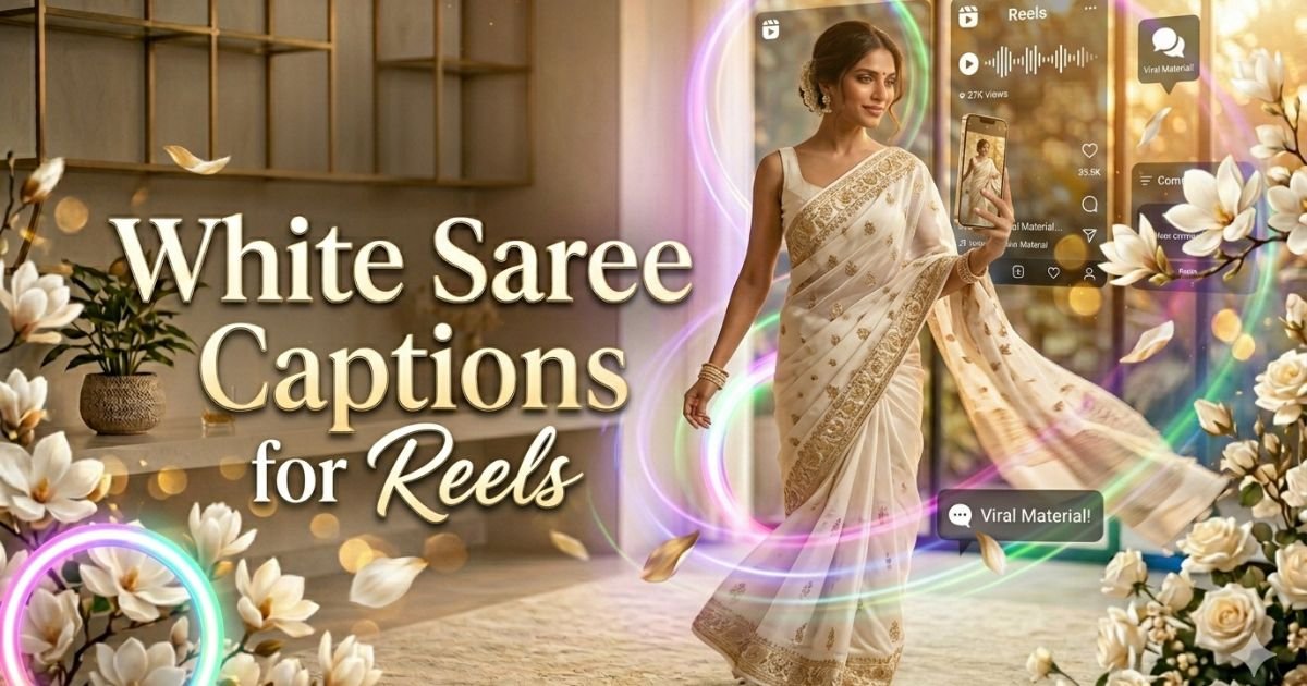 White Saree Captions for Reels