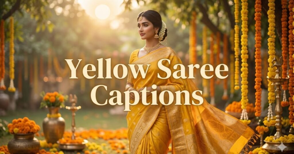 Yellow Saree Captions