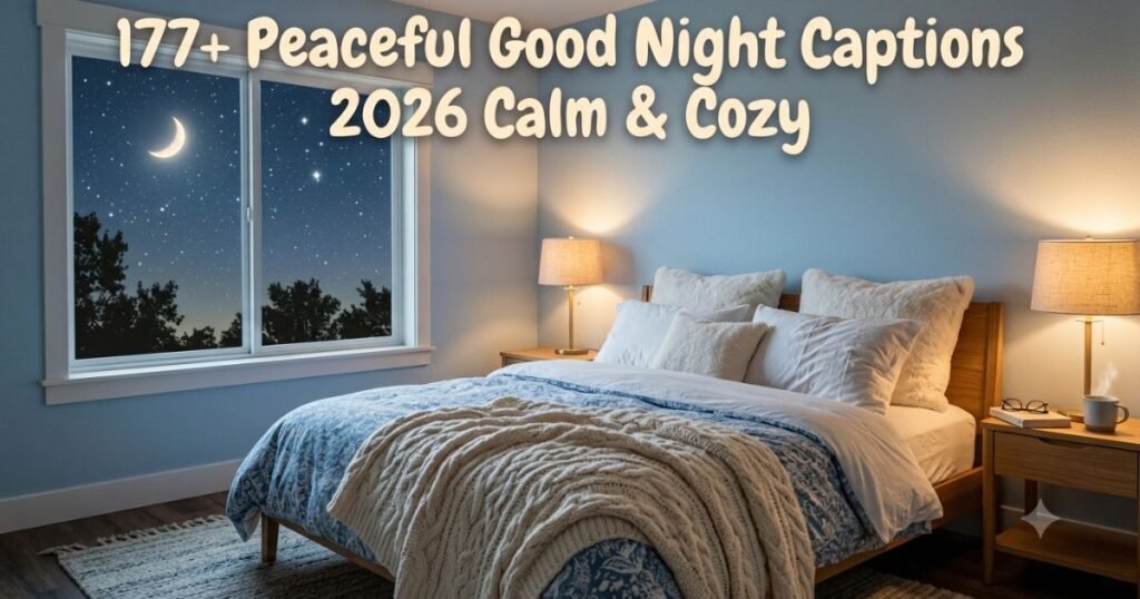 177+ Peaceful Good Night Captions 2026 | Calm & Cozy