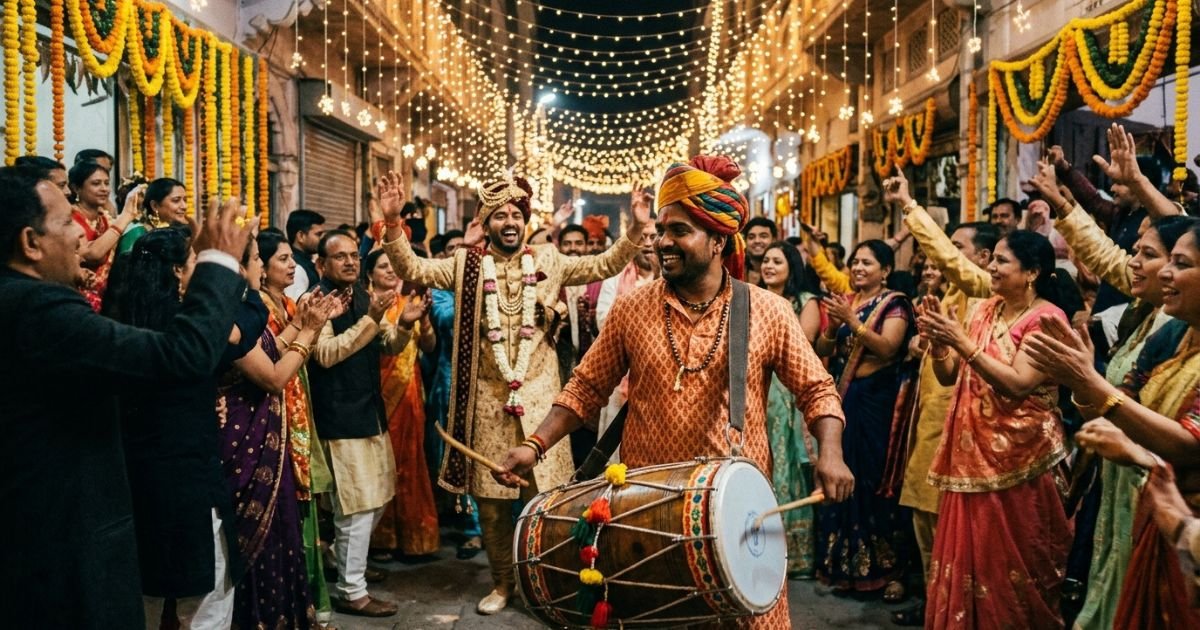 Dhol Vadak Captions for Wedding Photos