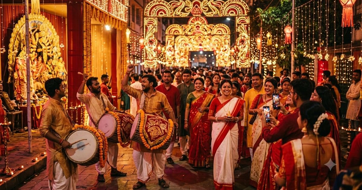 Pandal Hopping Captions