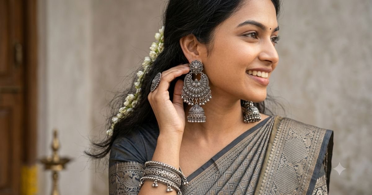 Traditional Jhumka Captions