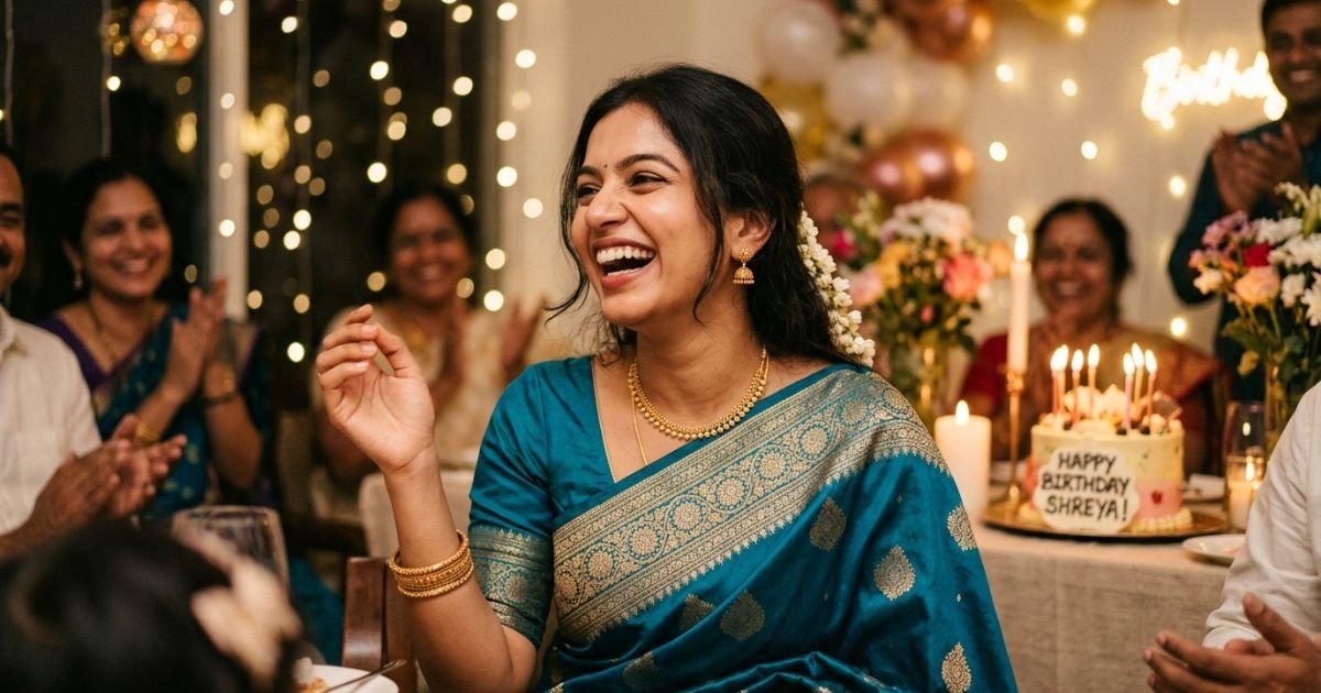 Wife Birthday Captions for Saree Photo.